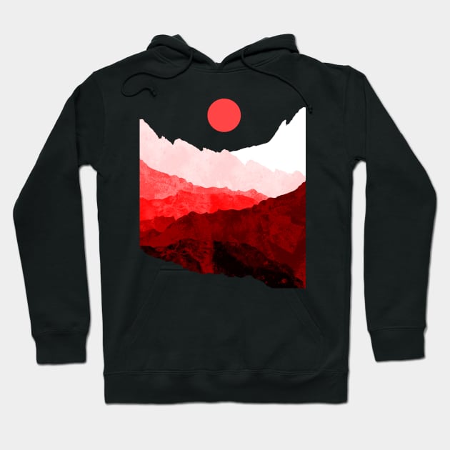 The red sun and hills Hoodie by Swadeillustrations